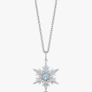 SOLD Enchanted Disney Natural Diamond and Natural Blue Topaz Snowflake Pendant